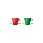 Leonardo 017135 Set of 2 cup espresso Ooh Magico, red / green (household goods)