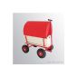 HELO carts with 150 kg capacity from extremely strong tubular steel construction, powder coated, reinforced shelf, 4 tires, Red