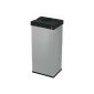 Hailo 6402-751 spacious waste box with swing lid Big-Box 60, silver (Misc.)