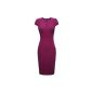 MIUSOL® women's fashion cap sleeves elegant V-Neck Bodycon Mini Cocktail Business beautiful dress Purple Gr.36-44 (Textiles)