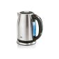 AEG kettle PremiumLine EWA 7500 (6 temperature levels, LED display, 1.7 L, color backlit water level indicator, keep warm function, 2400 Watt) stainless steel (houseware)