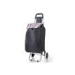 Hoppa 47litre lightweight bag folding shopping trolley on wheels (ST90 Black)
