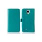 JAMMYLIZARD | Luxury Leather Case for Samsung Galaxy S4 edition, protects included screen (TEAL) (Accessory)
