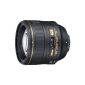 Nikon AF-S 85mm 1: 1.4G lens (77mm filter thread) including HB-55 (electronics).