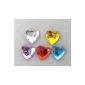 Scrapbooking Jewelry Rhinestone Transfer to stick HEART gluing 8x8 mm 100 pcs colored mix (Toys)