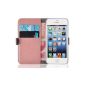 JAMMYLIZARD | Luxury Wallet Leather Case Cover for iPhone 5 and 5S, Peach pink (Accessories)