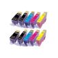 10x compatible cartridges with chip for Canon, replaced PGI-5 and CLI-8 - each 2x (Office supplies & stationery)