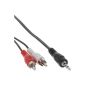 5 piece stereo audio cable, 1x 3.5mm jack St. / 2x Cinch St., 3.0m (Electronics)