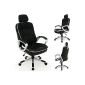Office chair chair Comfort Black - tilt adjustable in height - flexible head rest!