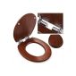 Premium soft close toilet seat wood, stainless steel hinges - toilet lid toilet seat cover