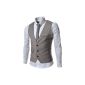 (LU) TheLees Slim Fit Chain Point 4 Button Vest Waist Coat (Textiles)