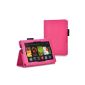 Premium PU Leather Skin Cover EnGive Case for Amazon Kindle Fire HD 2013 Model 7 (Kindle Fire HD 7 2013 model, hot pink)