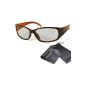 High quality 3D glasses for men and women - for passive 3D TVs and cinema - black / orange - compatible with Cinema 3D LG, Philips Easy 3D and RealD cinemas - with glasses bag and cleaning cloth (Electronics)