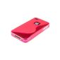 kwmobile® TPU Silicone Case with S Line Design for Apple iPhone 4 / 4S in Pink - Stylish Designer Case of high quality soft TPU (Wireless Phone Accessory)