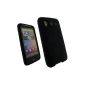 igadgitz Case Cover Pouch Case color Black Silicone Case for Mobile Android Smartphone HTC Desire HD + screen protector (Electronics)