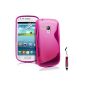 TPU Silicone Gel Case S-Series Case Cover For Samsung Galaxy S3 Mini i8190 Gt + Mini Stylus + Screen Protector (Pink) (Wireless Phone Accessory)