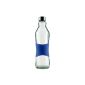 BLUE 1.0L glass bottle / glass bottle for the fridge - Non-slip silicone grip - BPA-free - 100% recyclable (household goods)