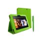 NEW!  KOLAY® Kindle Fire HD Leather Case Protective Case Cover in Green with Stand Function + Stylus (stylus) & screen protector with manual (Only for Kindle Fire HD)