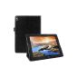 Case for Lenovo A10-70 25.7 cm (10.1-inch HD IPS) Tablet Hard Case Cover Protective Pouch Cover Case Book style leather look black (Electronics)