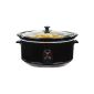Andrew James - James PremiuAndrew Crockpot - Slow Cooker Premium In Black From 6.5 Litres + With Lid Safety Glass, Ceramic Bowl Removable Interior - 3 Different Temperatures - 2 Years Warranty