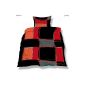 Bettwäschegarnitur microfiber 3 pieces size 200 cm x 220 cm / aqua fabric / Living / Design Dublin, color black, red, orange