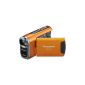 Panasonic SDR-SW21 EC D SD camcorder (SD / SDHC card, 10x opt. Zoom, 6.9 cm (2.7 inch) display, image stabilizer, waterproof up to 2m) orange (Electronics)