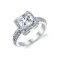 2 carat engagement ring and Alliance With 925 Sterling Silver Cubic Zirconia Princess Size 54 (Jewelry)