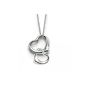 Frost® Stunning T Style Heart in Heart Drop Fashion Necklace, Outstanding quality, fast delivery 16-18 "inches long 925 Silver Plated Necklace (jewelry)