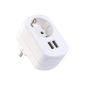 Revolt socket with dual USB power adapter (230 V) with 3 A, 2 x 5 V