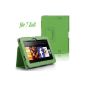 PU Leather Case Cover for tinxi® Amazon Kindle Fire HD Leather Case 7 inch (17,78cm) Tablet Notebook Case Protective Cover Case with Stand Function (Green) with Sleep and Wake Up Function