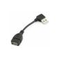 USB 2.0 extension cable male / female adapter 90 ° right angled 10 cm - 1 piece (electronics)