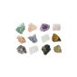 Minerals Rough Stones Gems Collection 12 pieces einzelen named for example rose quartz rock crystal amethyst UVA.