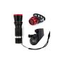 SAVFY® bicycle lights bicycle lamp bicycle light set incl. Headlights and rear light, red (Misc.)