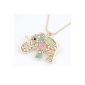Sannysis Korean Fashion Rhinestone Diamond Crystal elephant pendant long necklace (jewelry)