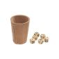 Weible 05524 - Leather dice cup natural 9cm + 6 dice (toy)