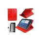Red Crocodile PU Leather pen holder in case Archos 90 Neon 9 