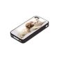 10040 Cats, Cat and Dog, Shock Tough Silikone Hard Cover Skin Case Cover Black with Colorful Image for Apple iPhone 4 4S.  (Electronic devices)