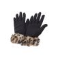 Gloves faux fur cuffs, animal motif - Women (Clothing)