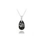 Drop Necklace 22mm Silver and Crystal Silver Night [Meilys Necklace Silver 925 and Swarovski Crystals] (Jewelry)