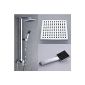 Auralum design overhead shower set rain shower system shower rod with thermostatic shower mixer (Misc.)