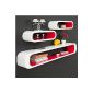 Set of 3 shelves Cubes - red-white gloss finish - Retro - Library