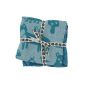Set of 2 scrims forest animals, turquoise & petrol (Baby Product)