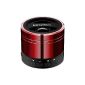 EasyAcc® Portable Mini Speaker Rechargeable Bluetooth Speaker for Smartphones, Tablets, Laptops Ultrabook, with microphone, FM function and Card Reader Mico SD-Red (Wireless Phone Accessory)