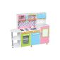 colorful play kitchen toy kitchen Children's kitchen with 4 hobs, oven, refrigerator, dishwasher (Toys)