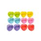 12er Heart Silicone muffin tin muffin tin cake Cup Cake Pudding Jelly Purple, Yellow, Green, Pink, Blue, Red (Kitchen)