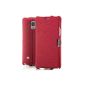 Real Leather Flip Case Cover for Samsung Galaxy Note 4 (SM-N910 FSC) Cover Original ICarer.  Best workmanship and quality | grippy leather surface | practical card slots (card slot) on the inside | magnetic lock | Color: Red (Electronics)