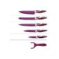 Set of 5 stainless steel knives and a peeler with ceramic coating Cenocco CC-5006-Purple (Kitchen)
