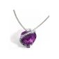 Vaquetas Ladies Necklace Heart 925 sterling silver cubic zirconia 29 purple 45 cm Fa C836S (jewelry)