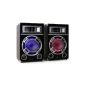 Active Loudspeaker set 500W DJ PA Speaker Cabinet (MP3 USB / SD AUX audio input, 5-band equalizer, LED)