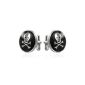 Stainless steel skull cufflinks in presentation box (jewelry)